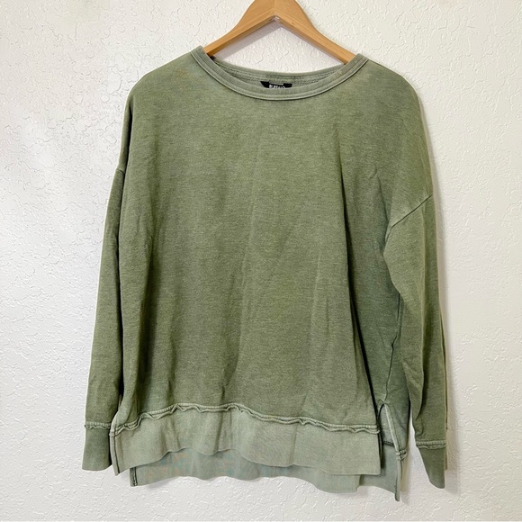 Buffalo David Bitton Green Crewneck Sweater Relaxed Fit Soft Cotton Blend - Picture 1 of 5